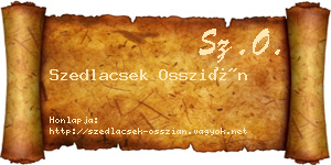 Szedlacsek Osszián névjegykártya